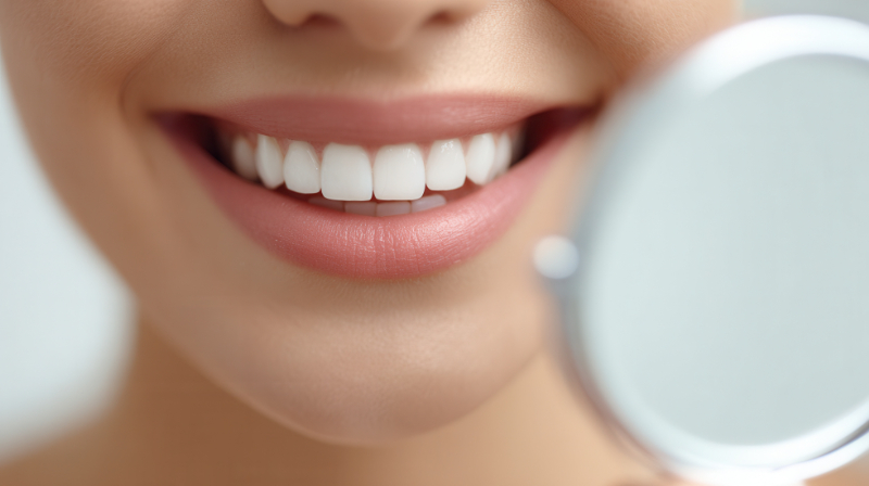 白さが継続している女性の歯