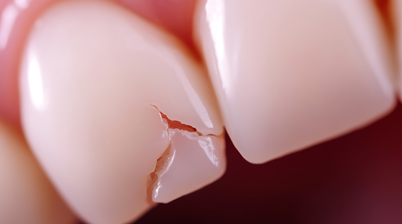 セラミックの歯が割れたイメージ