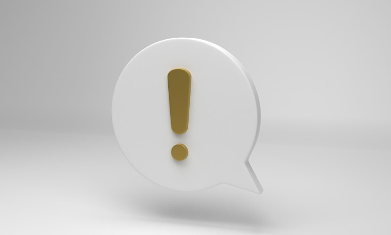 ブラッシング指導を受ける場合の注意点を示すビックリマーク