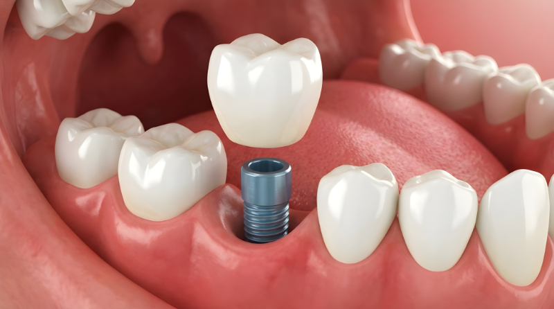 インプラントを埋め込む様子