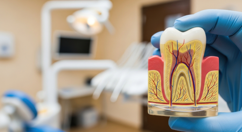 根管治療について説明するイメージ