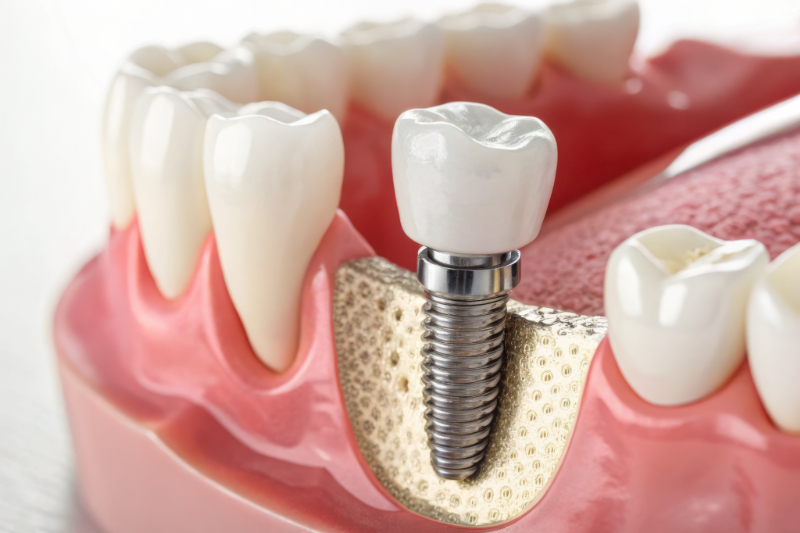 インプラントを埋め込んだ口腔内