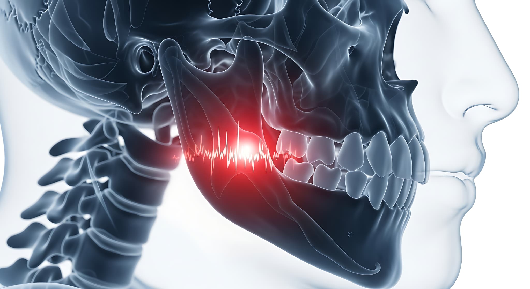噛み合わせの不具合で顎関節症になるイメージ