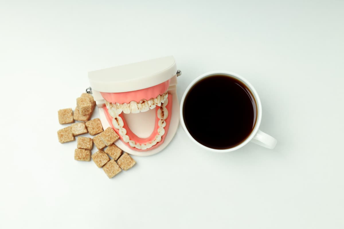 コーヒーによる着色のイメージ